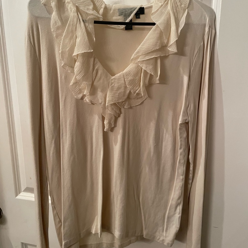 Ralph Lauren Cream Ruffle Blouse